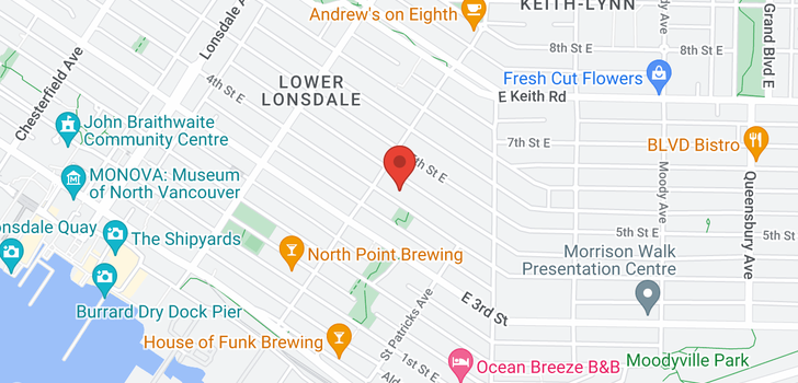 map of 316 E 4TH STREET